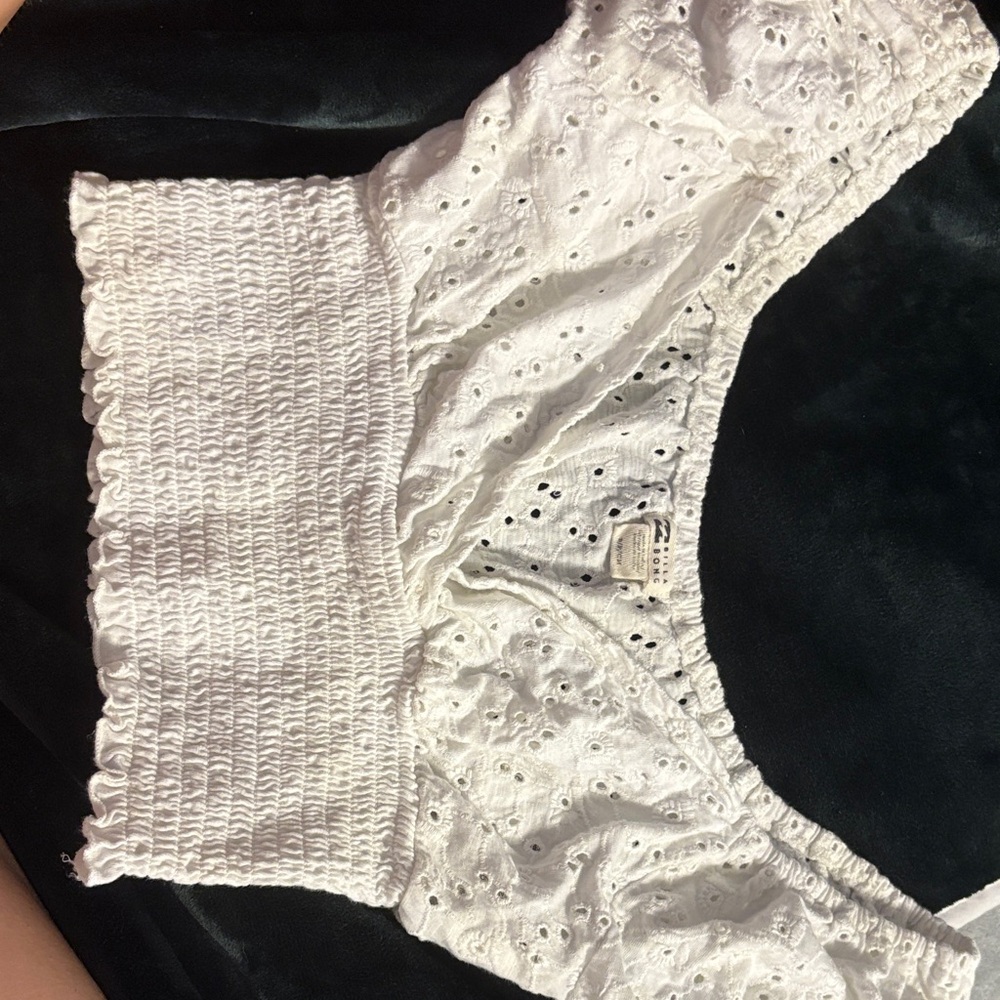 White Eyelet Crop Top